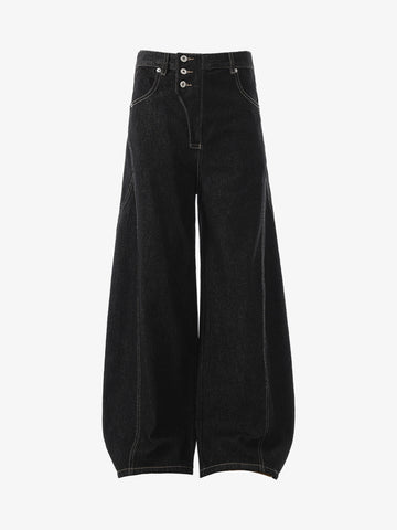 Reverse-Stitched Multi-Button Jeans 