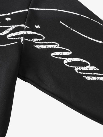 High Street Script Letter Print Zip-up Hoodie Jacket 