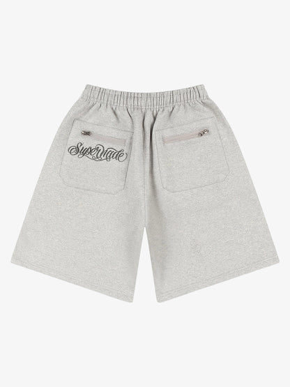 Zip Pocket Embroidered Shorts