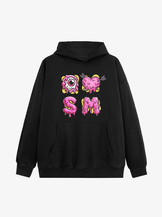 Street Dripping Letter Eyeball Graffiti Hoodie 