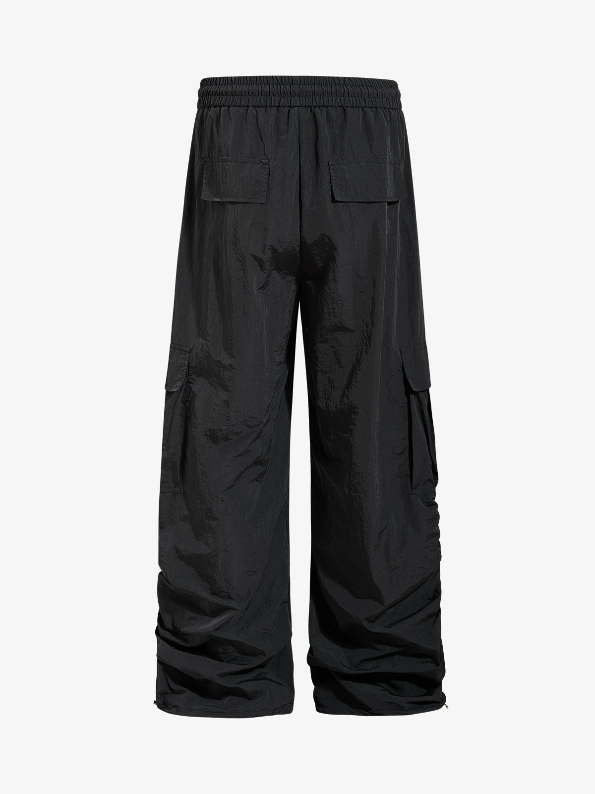 Music Note Print Baggy Nylon Cargo Pants 
