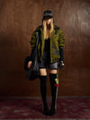 Street Graffiti Lamb Collar Flight Cotton Jacket 