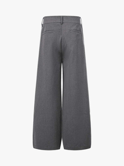 Double Waist Pinstripe Balloon Pants 