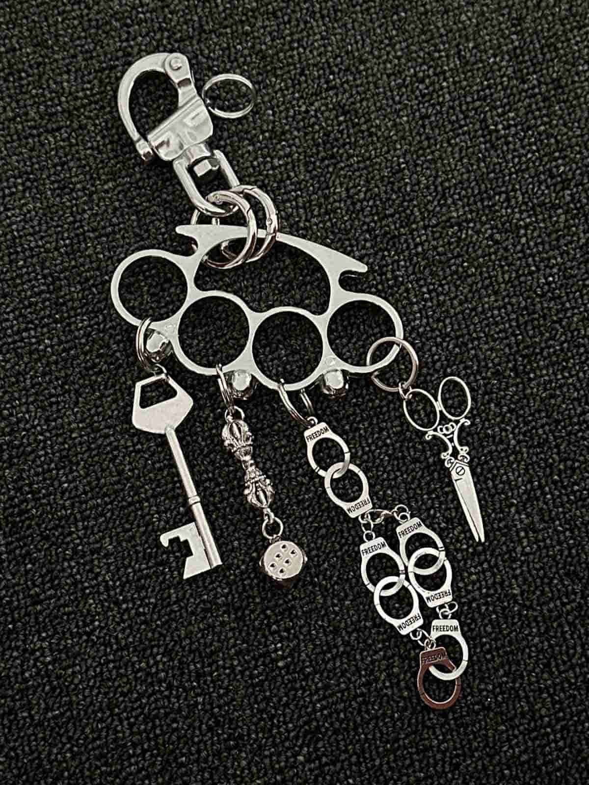 Knuckle Duster Multi-Charm Keychain