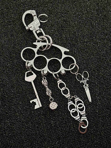 Knuckle Duster Multi-Charm Keychain