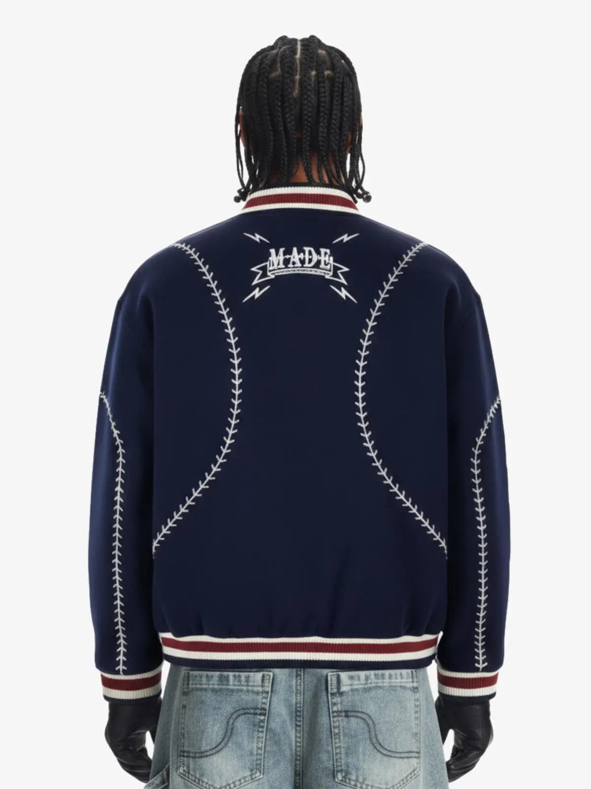 Baseball Stitch Embroidered Varsity Jacket 