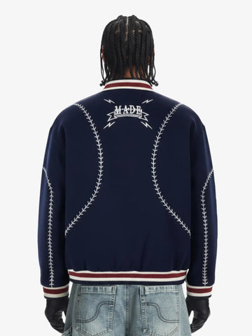 Baseball Stitch Embroidered Varsity Jacket 