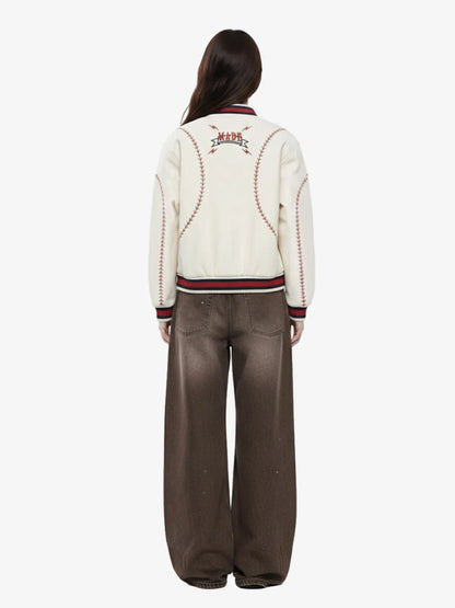 Baseball Stitch Embroidered Varsity Jacket 