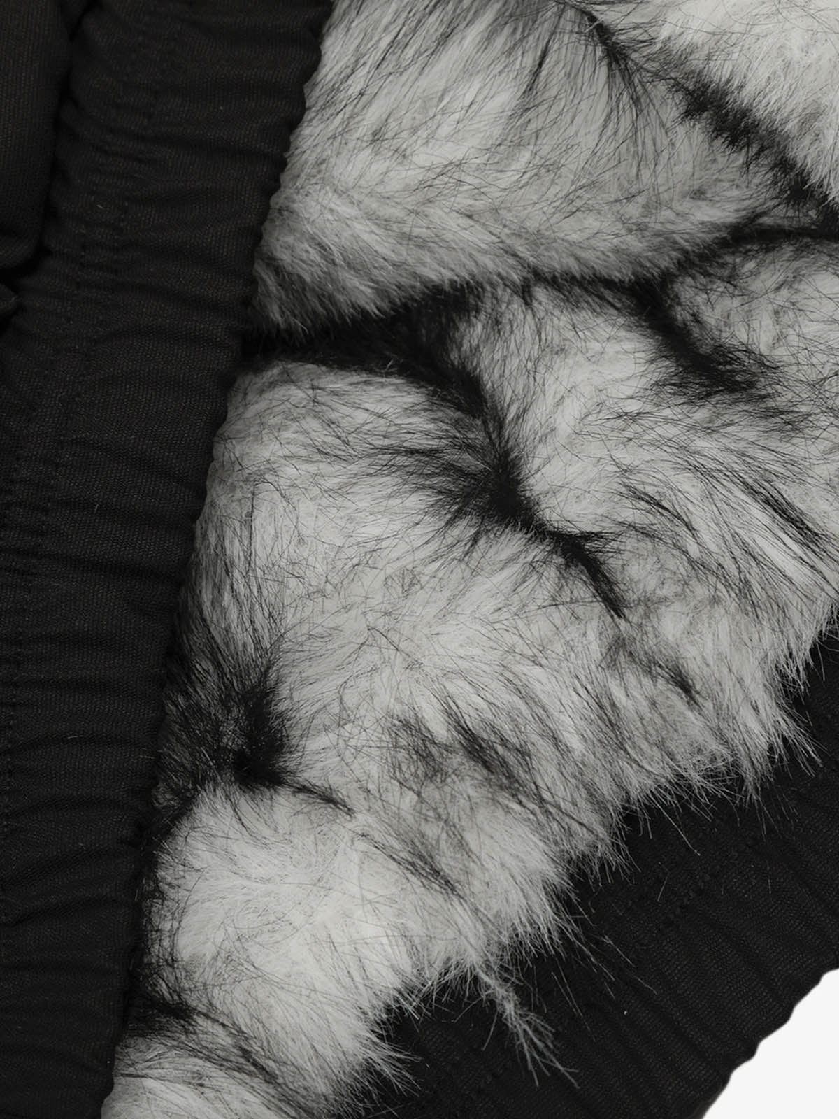 Vintage Stand Collar Fur Lined Bomber Jacket 