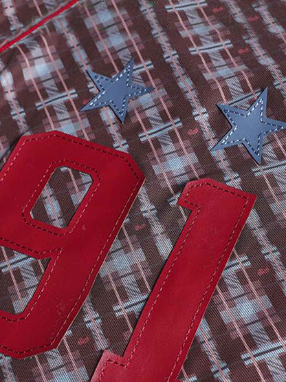 Y2K Plaid Lapel Slim-Fit T-Shirt