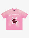 Washed Floral Star Print T-Shirt