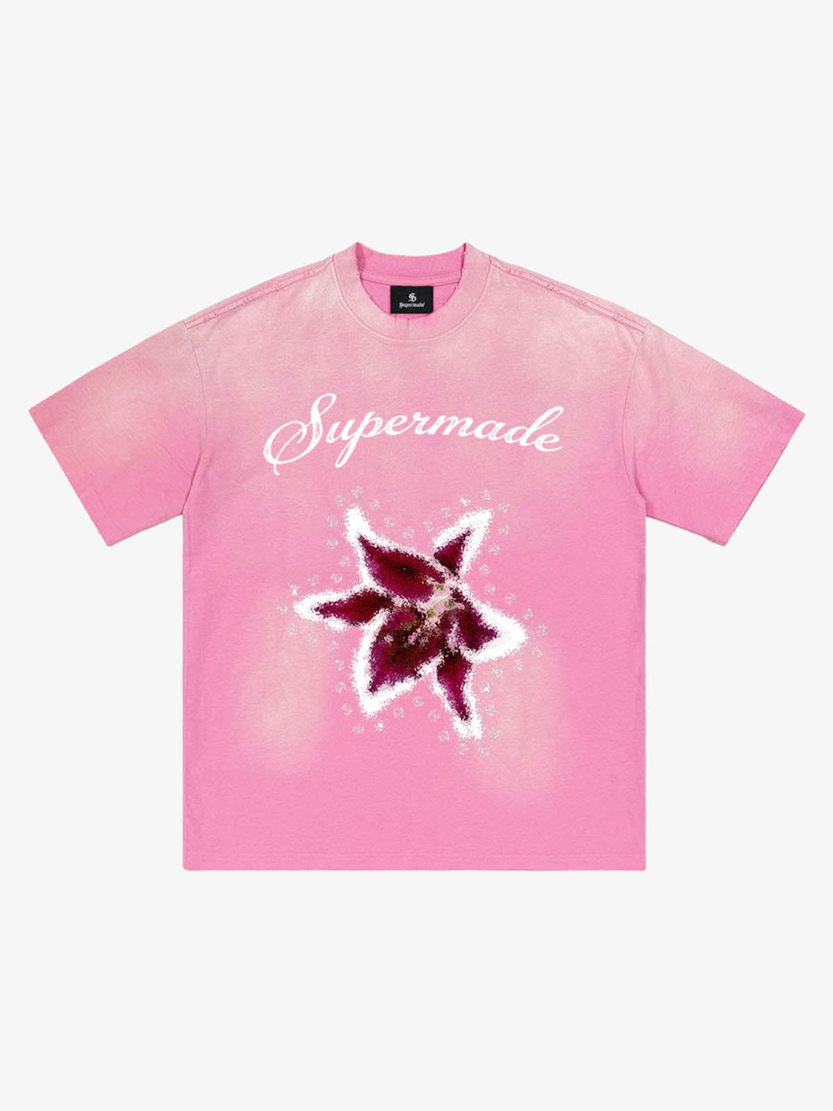 Washed Floral Star Print T-Shirt
