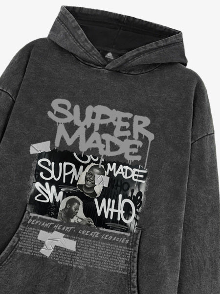Trendy Retro Graffiti Character Hoodie 
