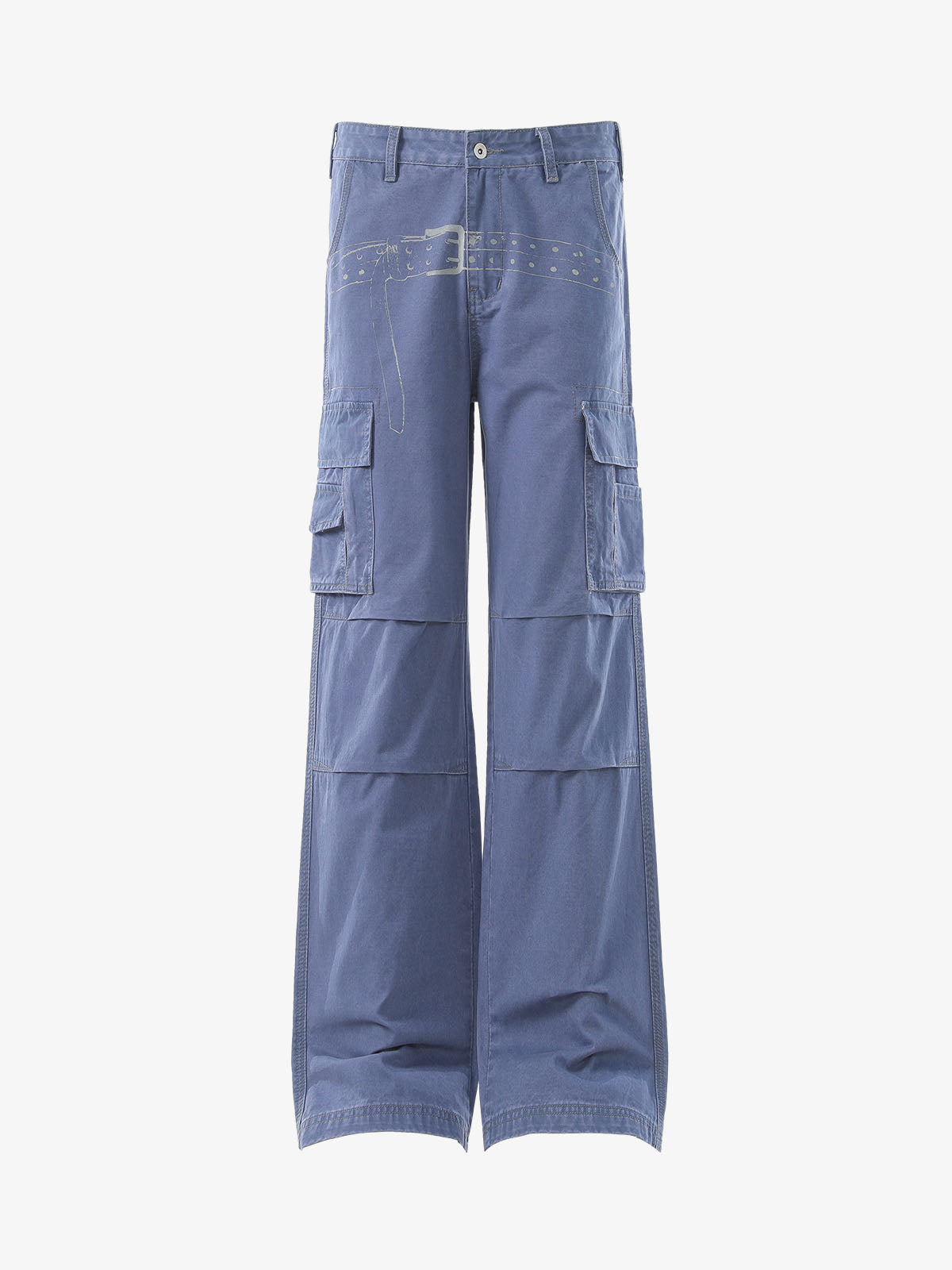 Vintage Belt Print Cargo Pants 