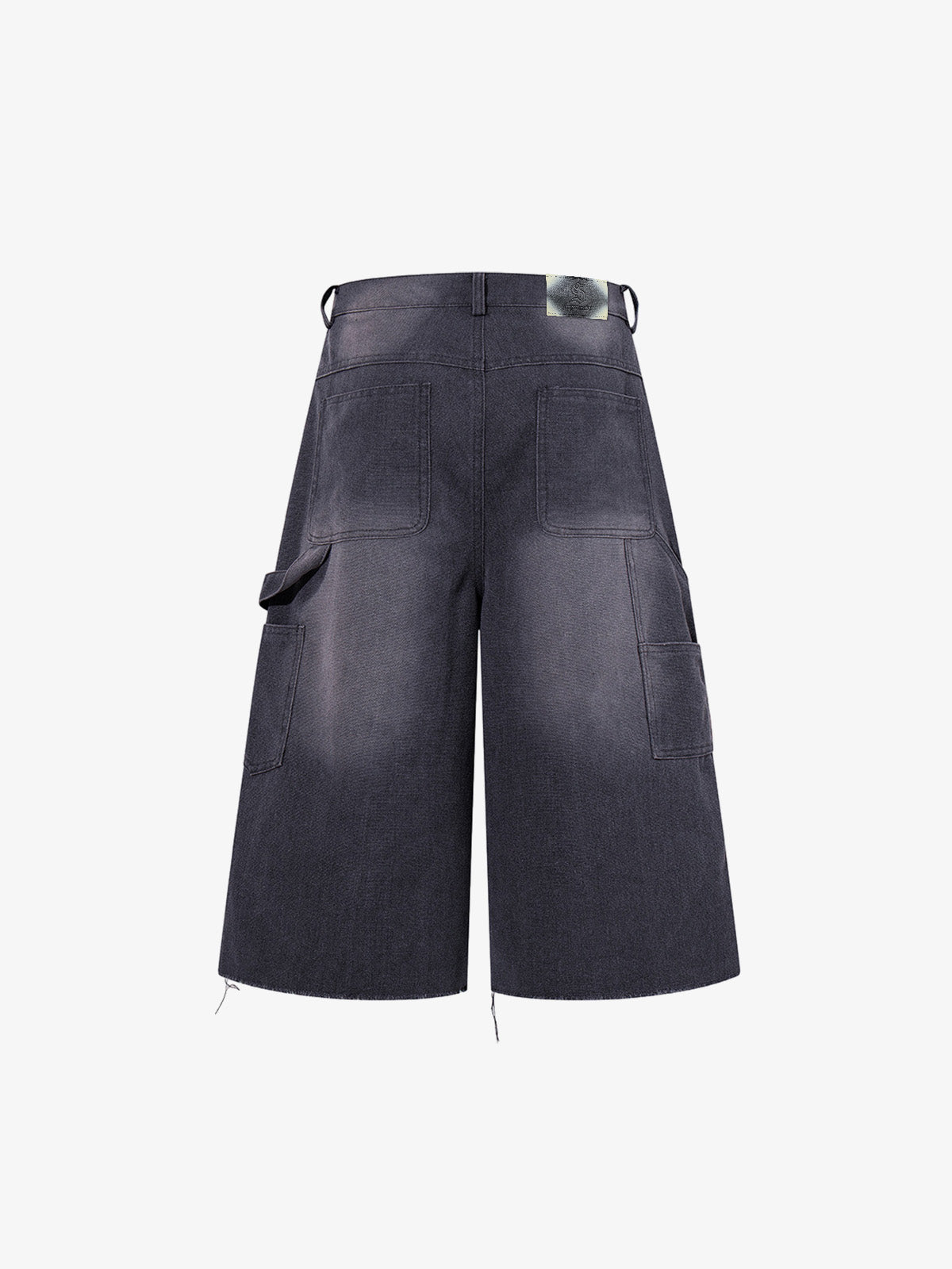 Multi-Button Distressed Print Jorts