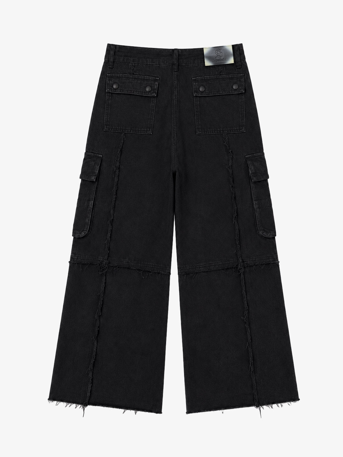 Cross Fringe Utility Denim Pants