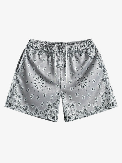 Paisley Print Athletic Sports Shorts