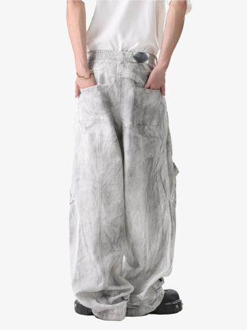 Vintage Double Waist Utility Cargo Jeans