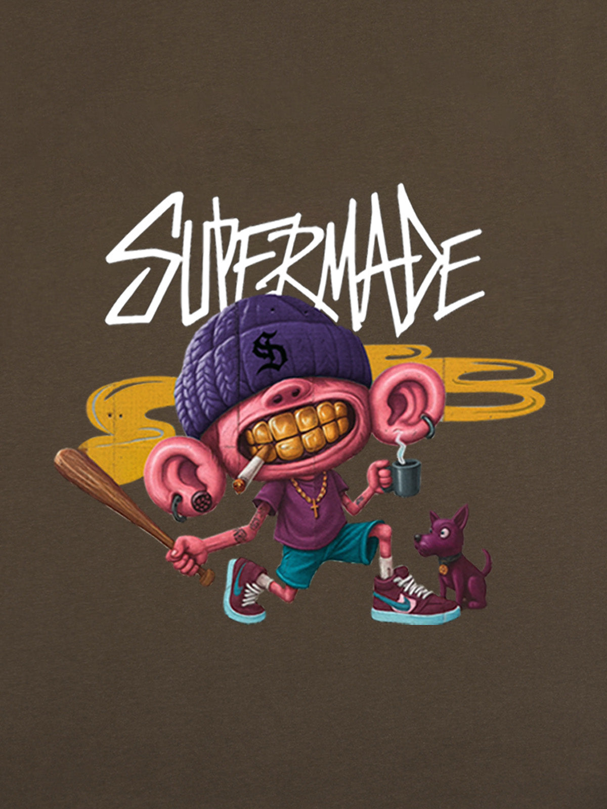 Thesupermade Cartoon Graffiti Trendy Weird Kid T-Shirt 