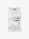 Thesupermade Pixelated Graphic Distressed Slim Tank Top