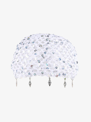 Vintage Sequin Mesh Beaded Fringe Cap 
