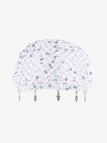 Vintage Sequin Mesh Beaded Fringe Cap 