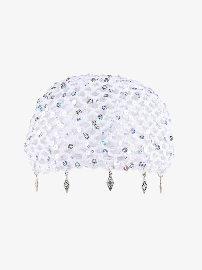 Vintage Sequin Mesh Beaded Fringe Cap 