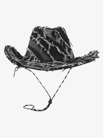 Distressed Patchwork Cowboy Hat 