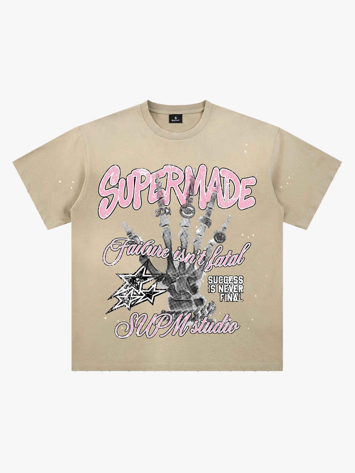 Graffiti Skull Graphic Paint Splatter Tee