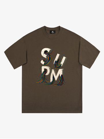 SPMD Letter Cable Graphic T-Shirt 