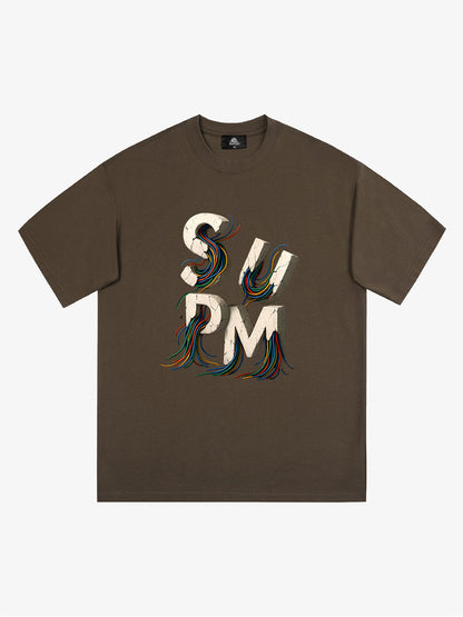 SPMD Letter Cable Graphic T-Shirt 