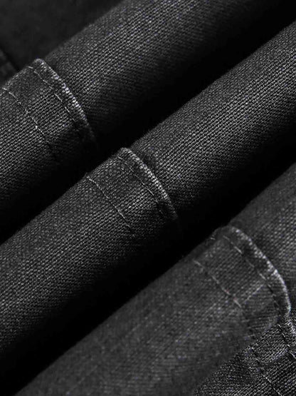 Clean Cut Leather Contrast Collar Pocket Jacket 