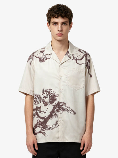 Cupid Angel Sketch Cuban Shirt