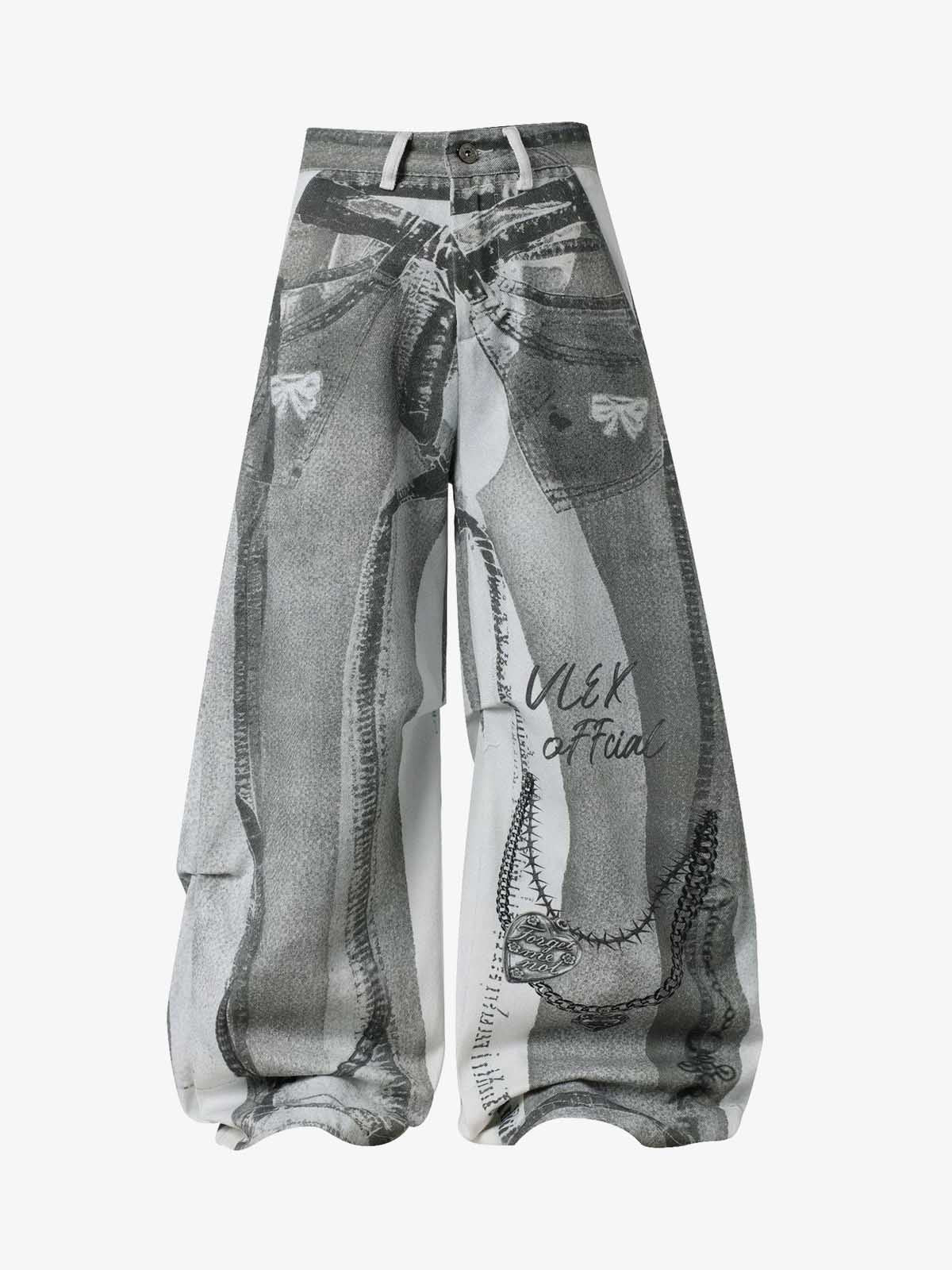 Vintage Illusion Graphic Ultra-Baggy Jeans 