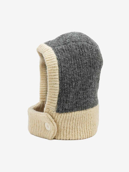 Retro Color-Block Chunky Knit Balaclava Hats 