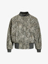 Vintage Leopard Print Bomber Jacket - 2540 