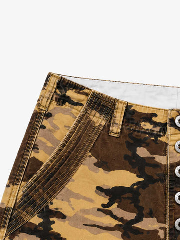 Five-Button Camo Cargo Shorts