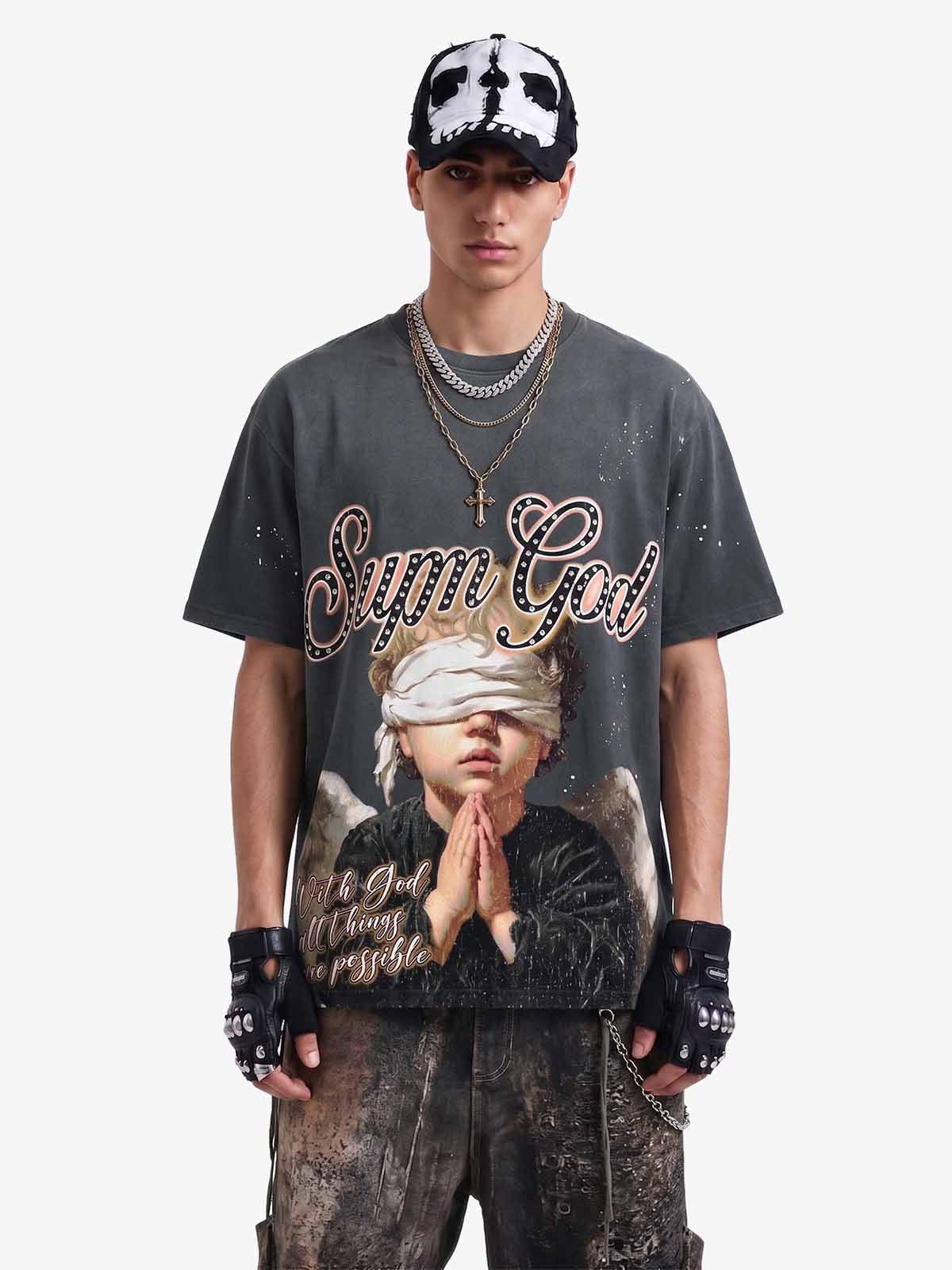 Blindfolded Angel Washed T-Shirt