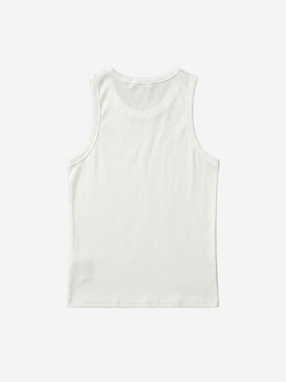 Punk Metal Grommet Ribbed Vest
