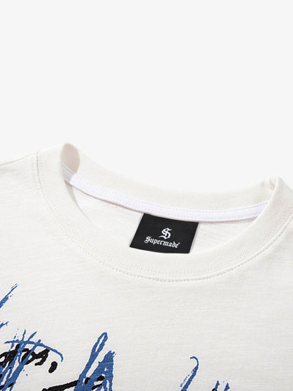 Abstract Hand-Painted Graphic T-Shirt