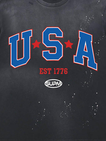USA Graphic Splatter Washed T-Shirt