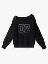 Off-Shoulder Sequin Number Graphic Sweater
