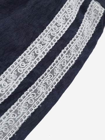 Lace Trim Bubble Casual Shorts