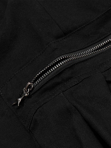 Leopard Waistband Cross Patch Cargo Pants