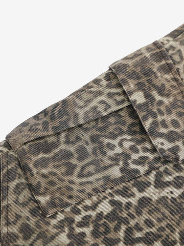 Vintage Leopard Cargo Shorts