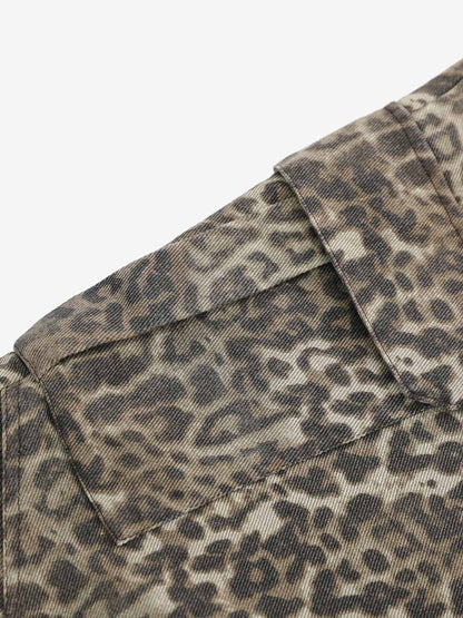 Vintage Leopard Cargo Shorts