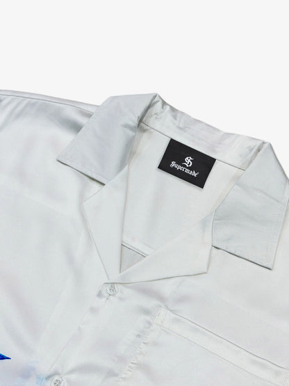 Blue Sketch Mythological Cuban Shirt