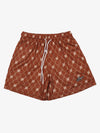 Vintage Geometric Print Drawstring Shorts