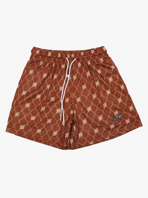 Vintage Geometric Print Drawstring Shorts