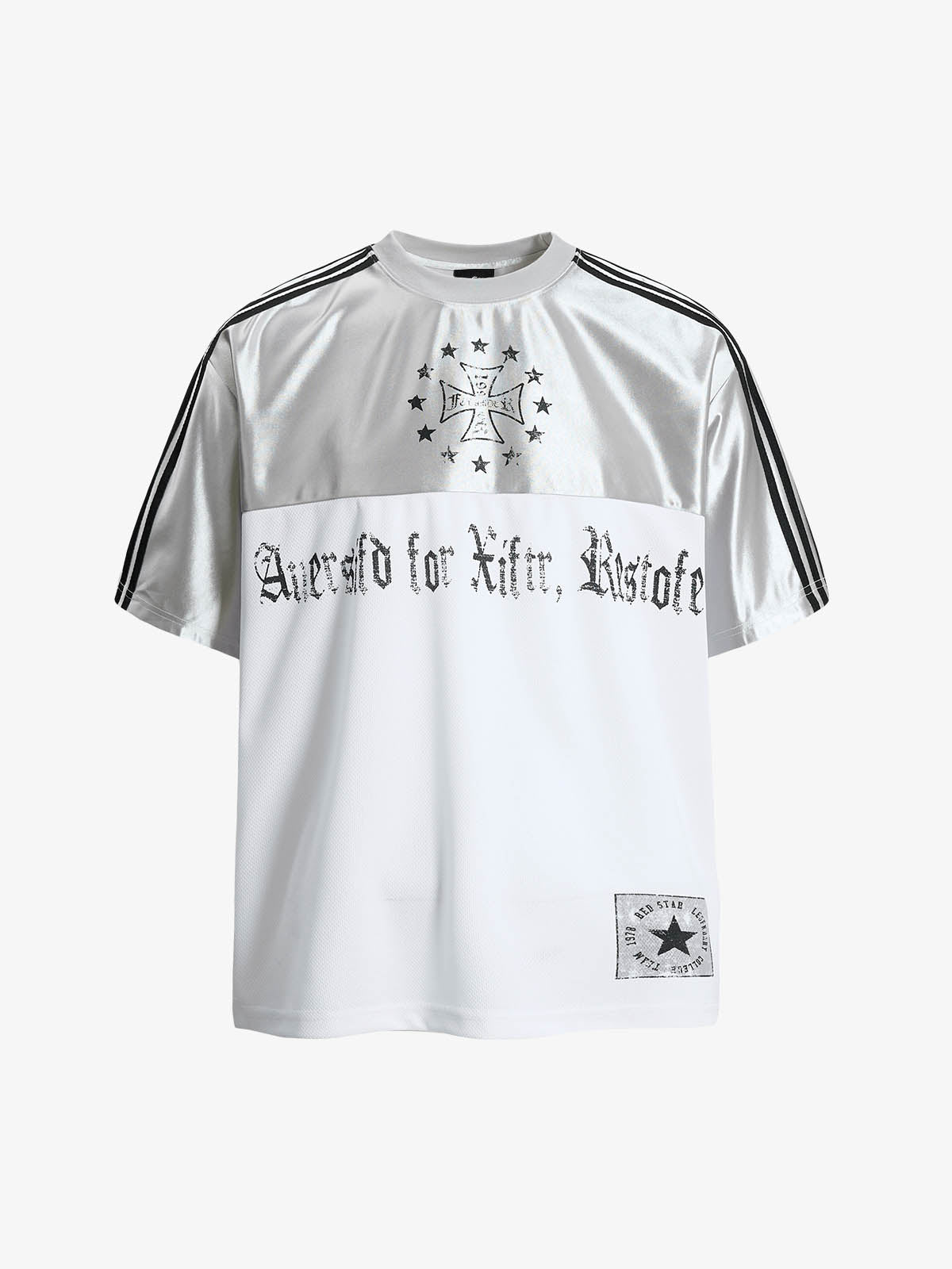 Supermade Gothic Chrome Mixed-Media Retro Jersey 